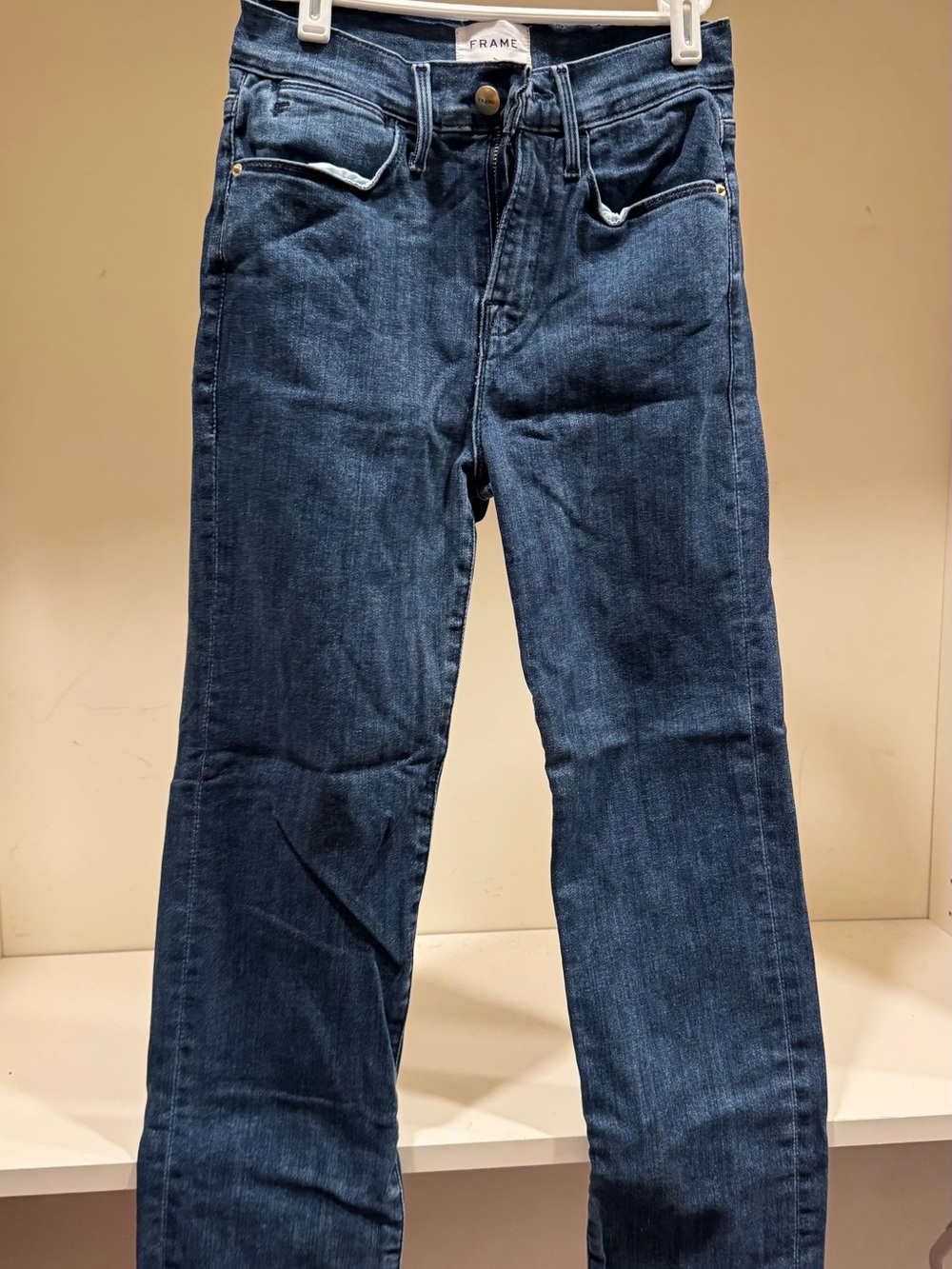 Frame Denim Women's Slim Straight Dark Blue Jeans